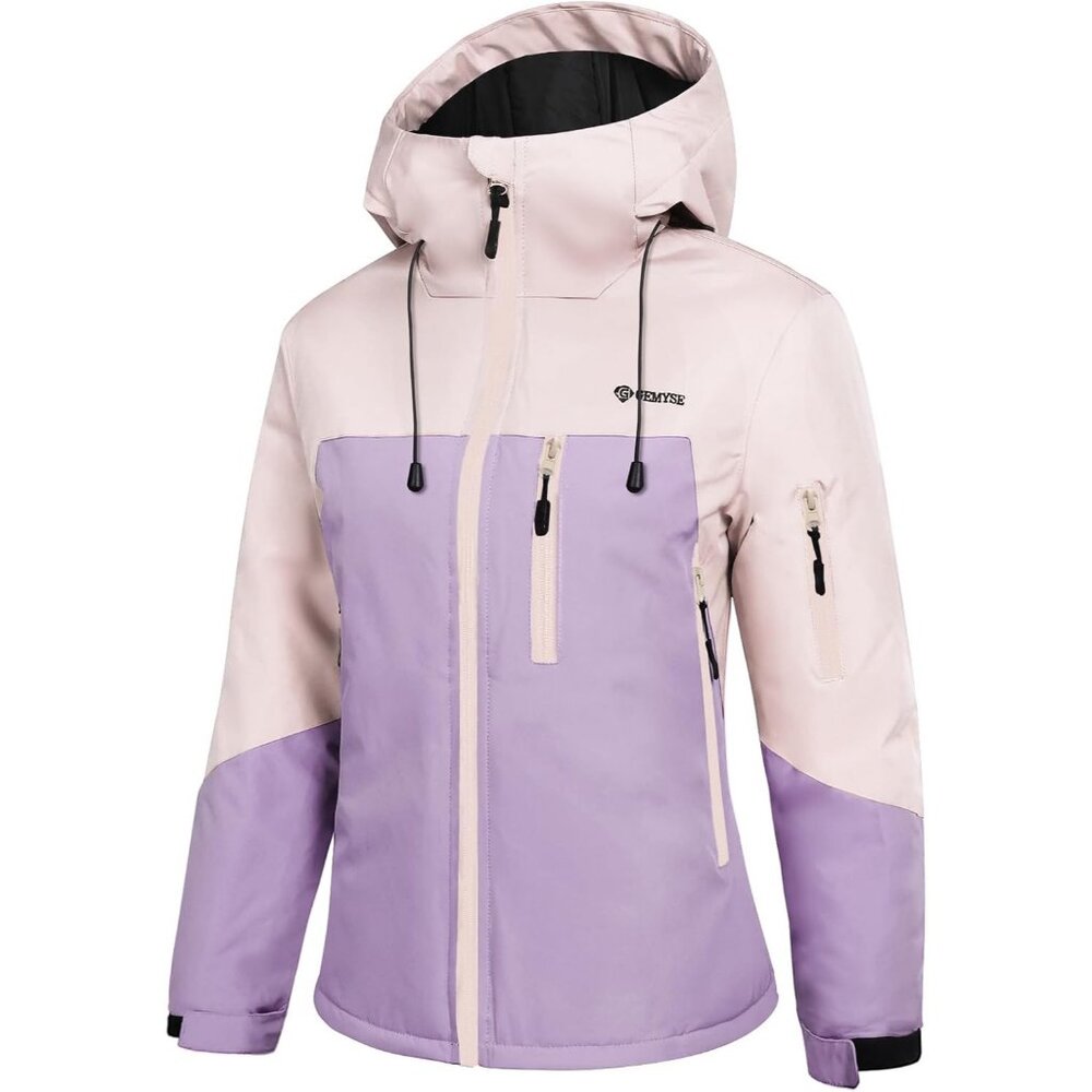 Women's Purple Rose Snowboarding Mountain Ski Snow Jacket Coat Winter Warm
